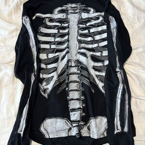 Skeleton Shirt Long Sleeve Front and Back Medium